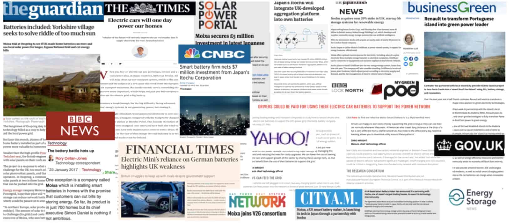 Collage of news headlines