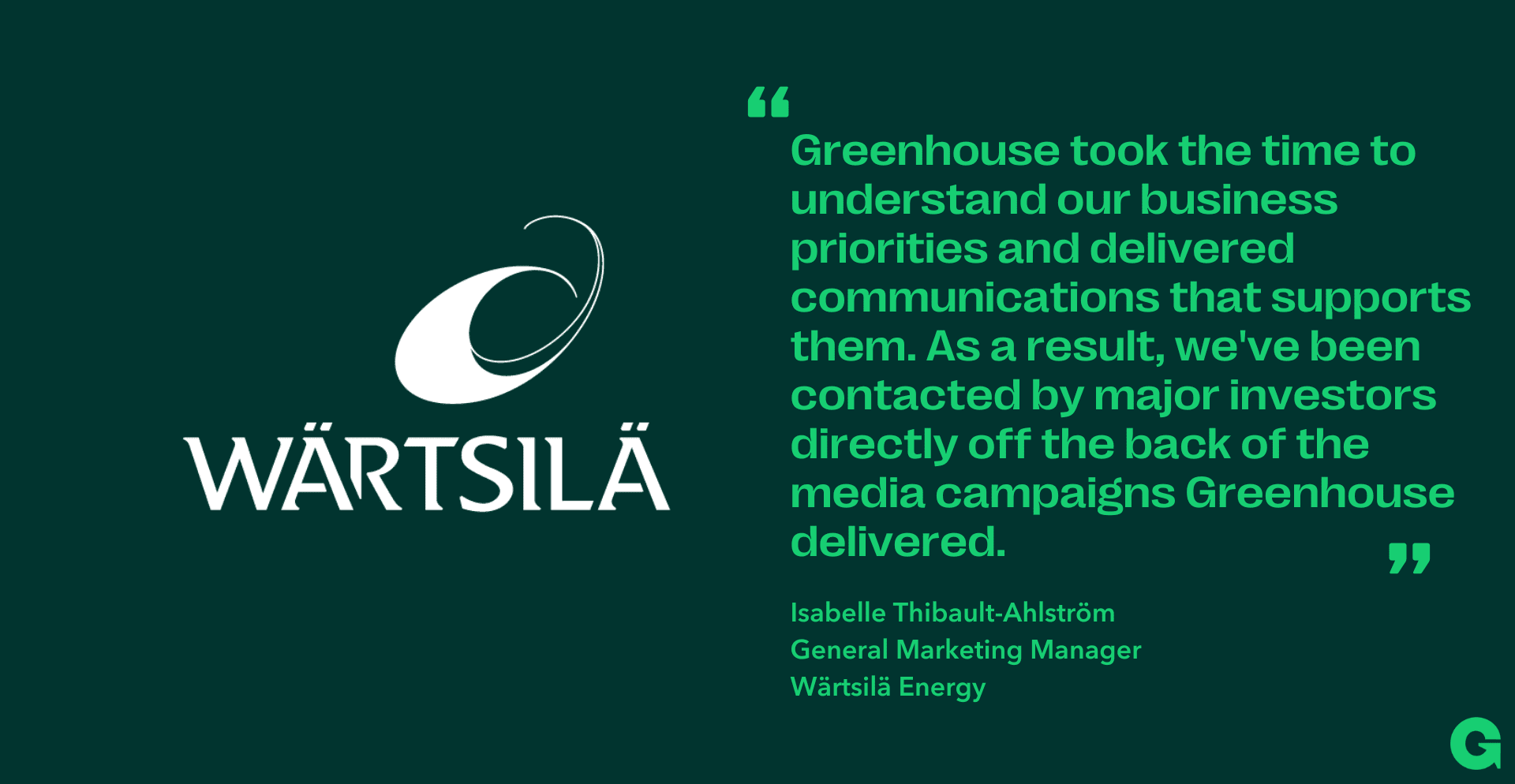 Quote by Isabelle Thibault-Ahlstrom, General Marketing Manager at Warstila Energy